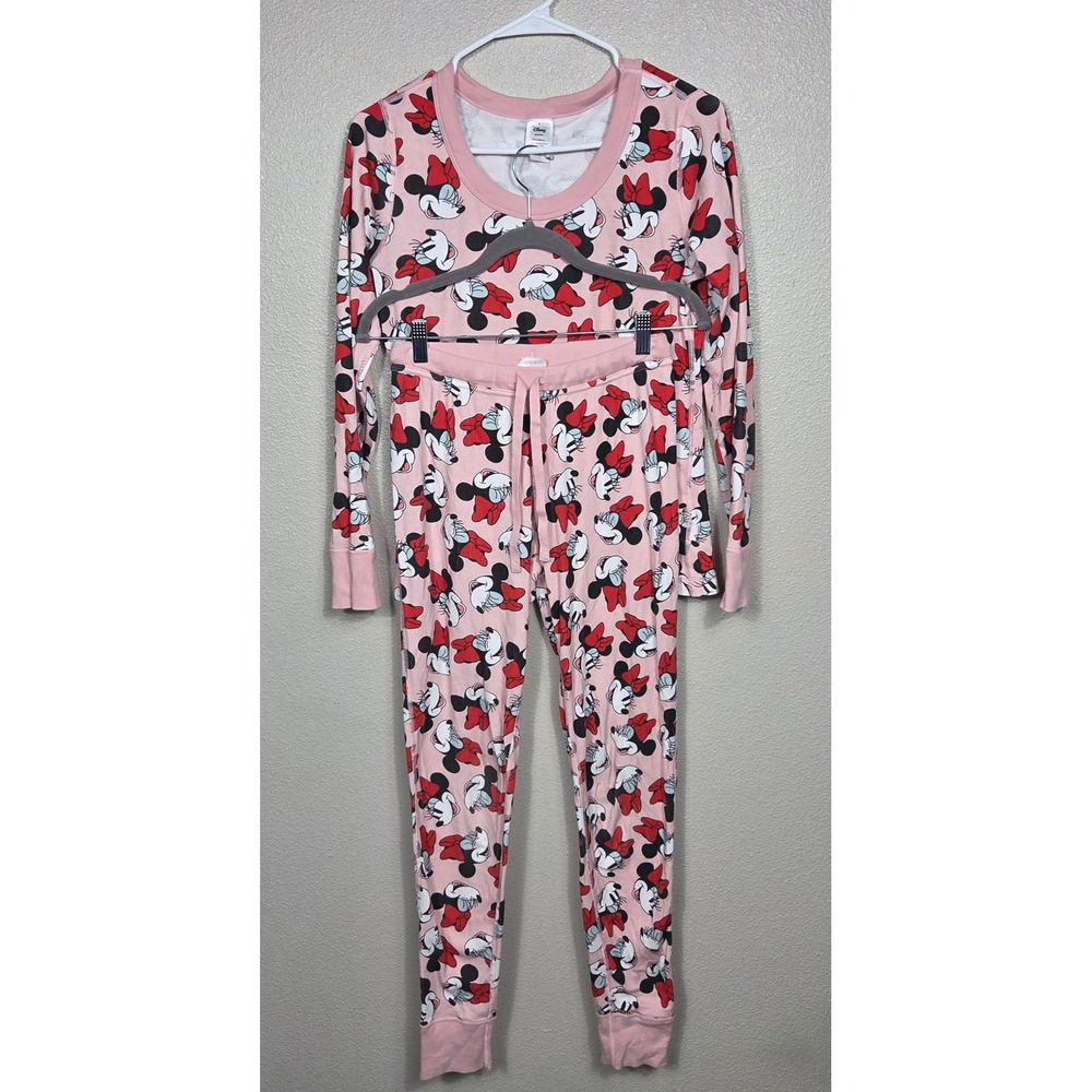 Hanna Andersson Disney Minnie Mouse Pajama Set Women's Small Pink Organic Cotton